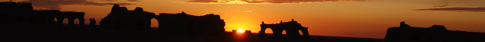 Syria, Al Rasafeh, sunset Banner.