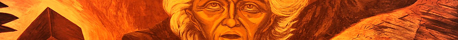 A painting of Miguel Hidalgo y Costilla, by José Clemente Orozco, Jalisco Governmental Palace, Guadalajara. - Banner