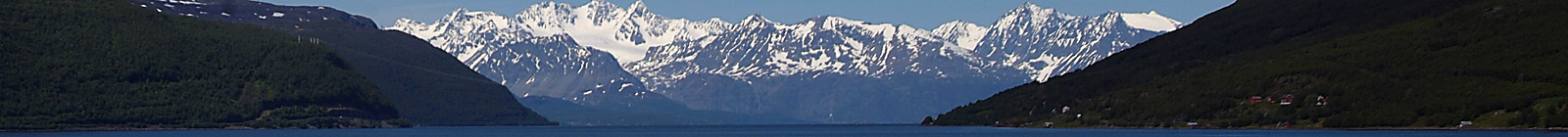 Norway and snowy mountains and fjord - Banner
