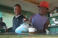 Street cafe, Yamoussoukro opposite mosque, Ivory Coast.