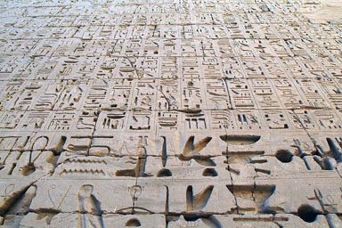 Engravings, hieroglyphs, Medinet Habu.