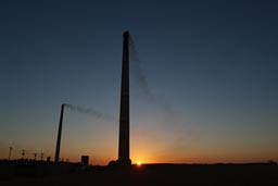 Chimneys, brick burning, Dahkla oasis, Egypt.