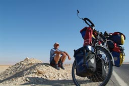 German Norbert on bike, southern Egypt.