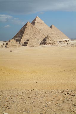 Portrait of the Giza Pyramids.