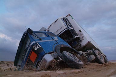 Submerged Truck, Sinai Jan 2010 flash floods.