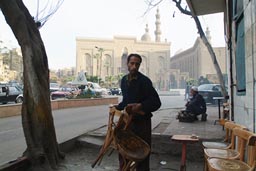 Cafe Cairo, rearranging chairs.