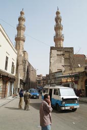 Minarets, street, Cairo.