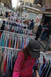 Used clothes being sold in Cairo.