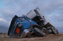 Submerged truck, flash floods Sinai.