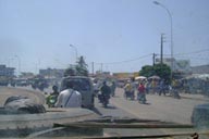 Cotonou, Benin, busy road.