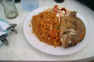 Tilapia, fish and Jolof rice