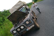 Land Rover, me, roadside repairs.