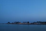 Aneho, Togo, lagoon view at night.