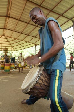 Djembe player, Conakry, Guinea.
