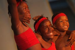 African Child Acrobats, Laughing faces.