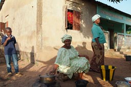 North of Guinea, Awa in her outside kitchen.