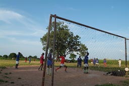 In Guinea they play football beween 5 and 6.