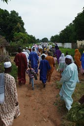 Whole village parting for Ramadan prayer.