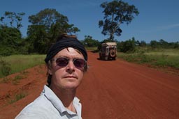 Myself, after Labe going north, Fouta Djallon, Guinea. Africa bush is beautiful