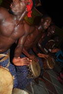 Drummers, Djembe, Percussion, Ballet Sanke, Conakry Guinea, Guinee, island of Kassa performance.