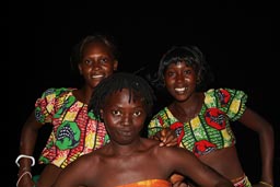 Drummers getting ready, Ballet Sanke, Conakry Guinea, Guinee, island of Kassa performance.