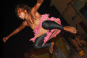 Yelika from Ballet Sanke, jumps at performance on Island Of Casa Guinea|Guinee, Conakry.