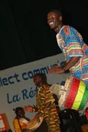 Mamady Keita, or Mamadie, djembefola, or djembefolla, djembe percussion ballet made in Guinea. His groups name is Sewakan, Djembe d'or Festival, Conakry Guinea, Guinee.