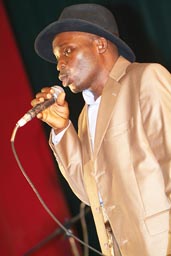 Michel Gohou, comedian from Cote d'Ivoire, Djembe d'or Festival, Conakry, Guinea, Guinee.