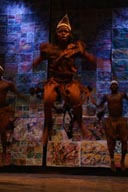 Woman Dancer jump. African dance festival, Guinee.