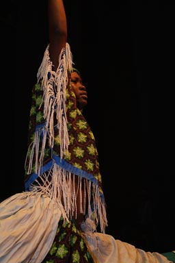 African prima ballerina arms high. Competition, in Conakry Guinee.