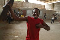 Silvert, and wooden rifle, African Dance, Percussion.