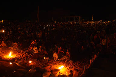 Crowd on beach waiting for the show to start.