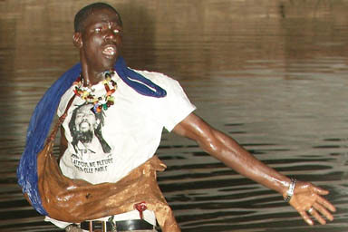 during Tiken Jah Fakoly's staging some of the audiance in the water in front of stage.