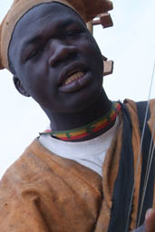 Abdoulaye from Nyangara, days earlier playing the Kora for Habib Koite.