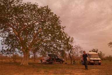 Mali, camp, packing up before storm breaks.