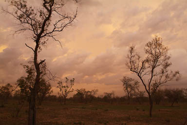 Mali, camp, storm breaks.