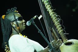Madina NDiaye, kora musician/singer, Festival sur le Niger, 2008, 4th edition, Segou, Mali.