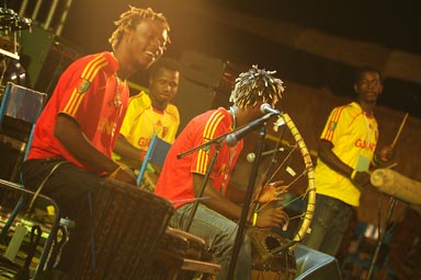 Les Espoirs de la Corontie from Guinea Conakry on the Festival sur le Niger, 2008, 4th edition, Segou, Mali.