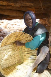 Old man, Dogon basket maker.