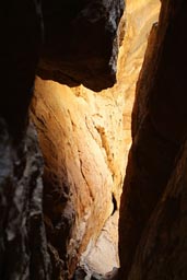 Narrow path, a gorge up mountain, Youga-Dougourou, Pay Dogon, Mali.