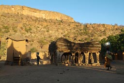 Early morning, Togina in Koundou, woman fetch water. Dogon Land Mali.