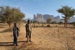 Peul boys, Douentza mountains. Acacia. Dry millet fields.