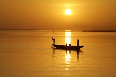 Pirogues on Niger River.