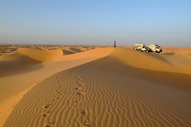 Going for it, in the desert.