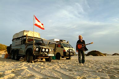 ms and guitar, Landy with Austrian flag
