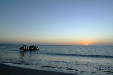 Pirogue at Sunset