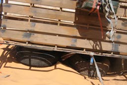 tyres and sand to support.