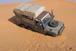 Land Rover bogged down.