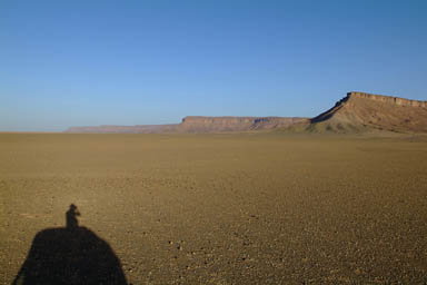 Sebkhet Chemcham, mount and my shadow