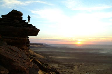 Rob and Sunrise above the dunes